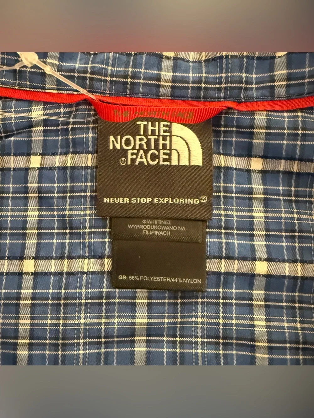 The North Face Hypress Woven Shirt Men XXL Blue Plaid UPF 50 NWT